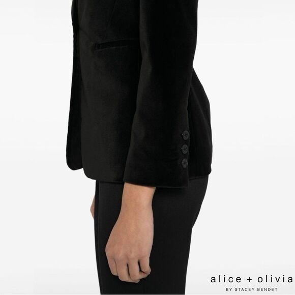 Alice + Olivia **NWT** Macey Velvet Black Blazer - Picture 9 of 15